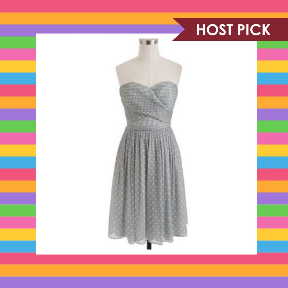 J. Crew  Arabelle Dress in Polka Dot Silk Chiffon